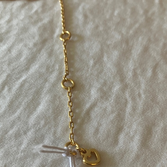 Kate Spade: Gold Tone “Love Love” Bracelet- Red Heart Accent- Pink Dust Bag - Picture 11 of 14